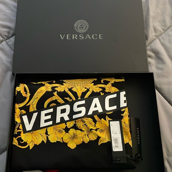 Versace Baroque Speed Logo Contrast-collar T-shirt